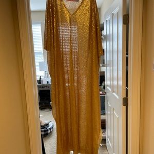 Fringe + co Matte Gold Sequin long caftan